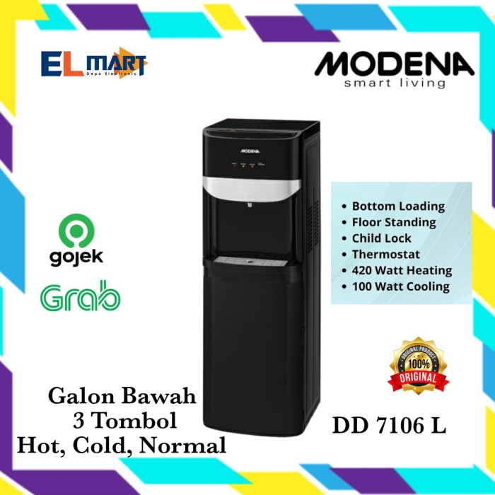 Modena Dispenser Air Galon Bawah Panas Dingin DD 7106 L 7106L (Gosend)