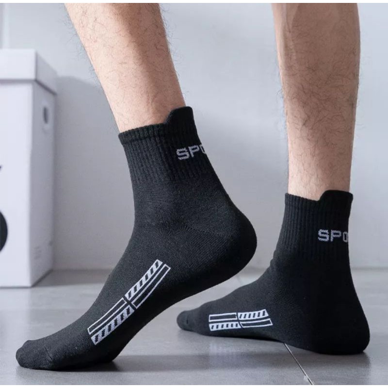 sport socks pendek 3/4 kuping kaos kaki olahraga pria wanita unisex