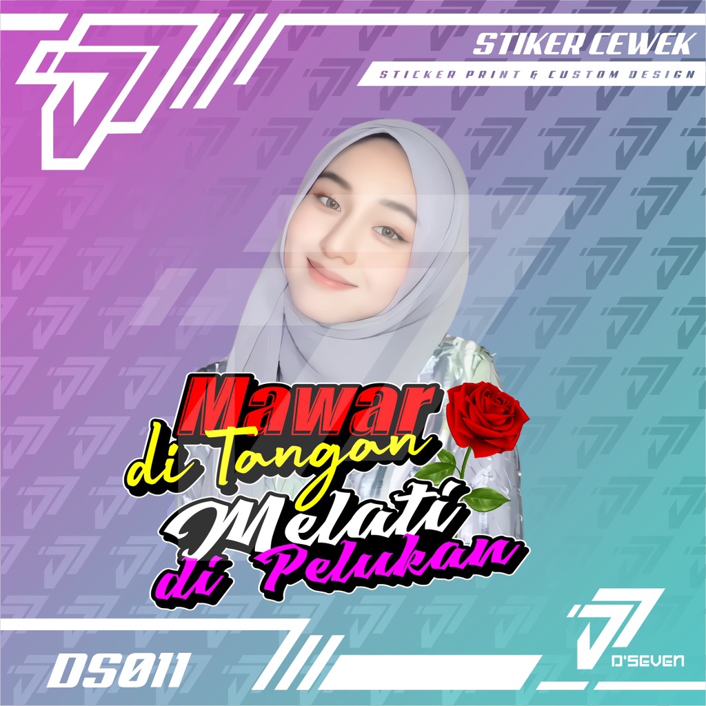 Stiker Foto Cewek Hijab Vector Seksi Custom Bisa Request Foto & Kata-kata - Stiker Mobil / Motor / T