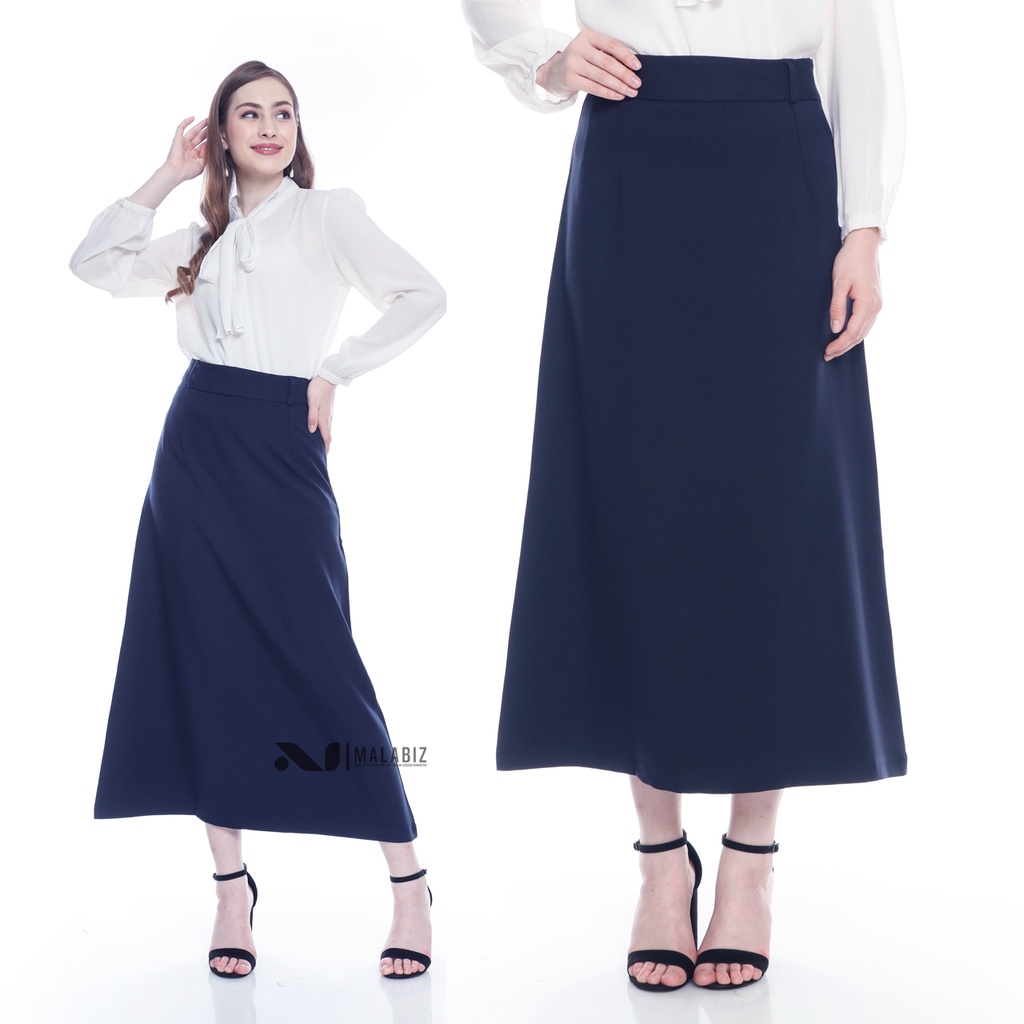 VIOLA NAVY - Rok Bahan Rok Basic Rok Formal Wanita Khusus Untuk Guru Bisnis dan Pegawai Kantor Cassual warna cokelat muda khaki krem rok basic rok dasar rok jumbo rok kerja rok biasah rok model standar rok panjang rok pengajar rok bahan