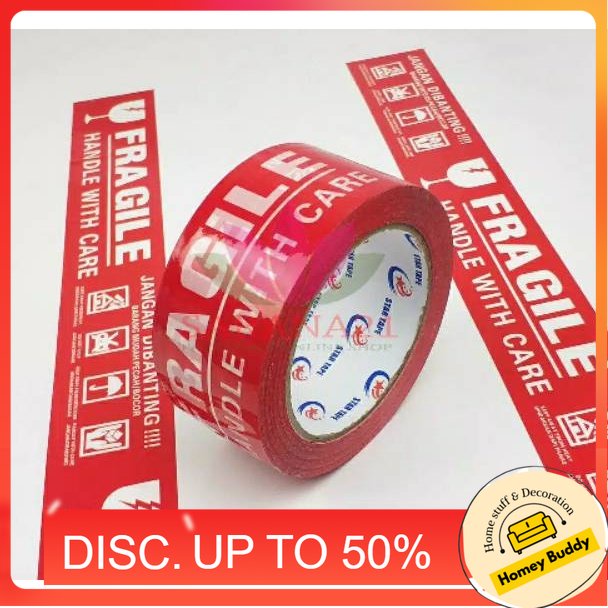 

Isolasi Lakban fragile Merah STAR TAPE 50Yard/Lakban bening 80Yard