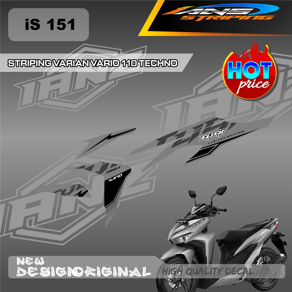 TERBARU STIKER DECAL HONDA VARIO TECHNO 110 / STRIPING VARIO TECHNO / VARIASI STIKER BODY VARIO 2009-2013 / DECAL KERETA VARIO LAMA IS151