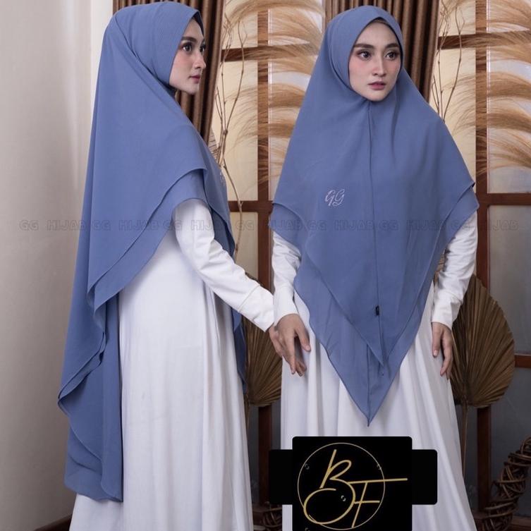 TREN TERBARU TERBARU KHIMAR BARAKA WARNA DENIM JUMBO SWAROSKY HIJAB INSTAN BAHAN CERUTY BABY DOLL TE