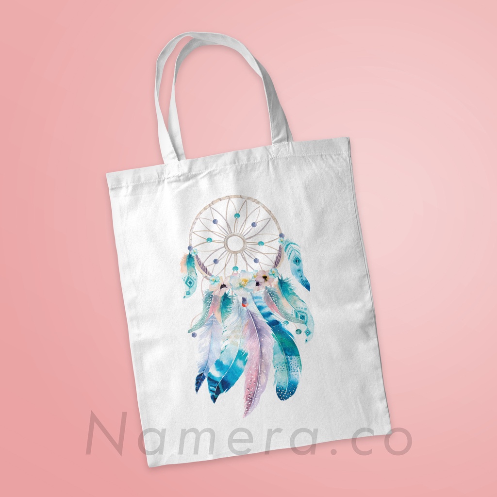 Tote Bag Resleting Fashion Tas Totebag Wanita Motif Dream Cather Korea