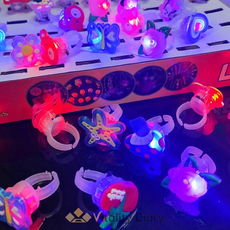 【COD❤️】1pc Cincin LED Kartun Karet lembut Soft Glowing Finger Cincin Lamp-VDY