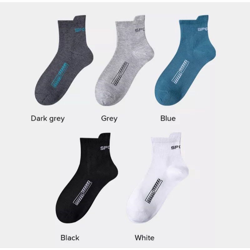 sport socks pendek 3/4 kuping kaos kaki olahraga pria wanita unisex