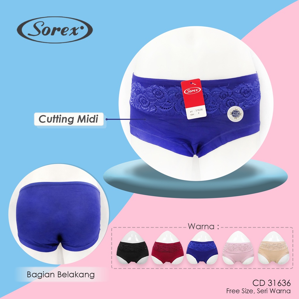 Celana Dalam Wanita Brukat Renda Cantik CD Sorex 31636 Free Size Random Warna