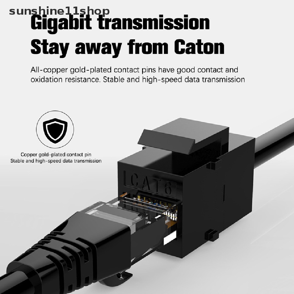 Sho RJ45 Konektor CAT6 Straight Through Network Module Informa Socket CAT5E Jacks Inline Coupler Kabel Adapter Eterna Keystone Jack N