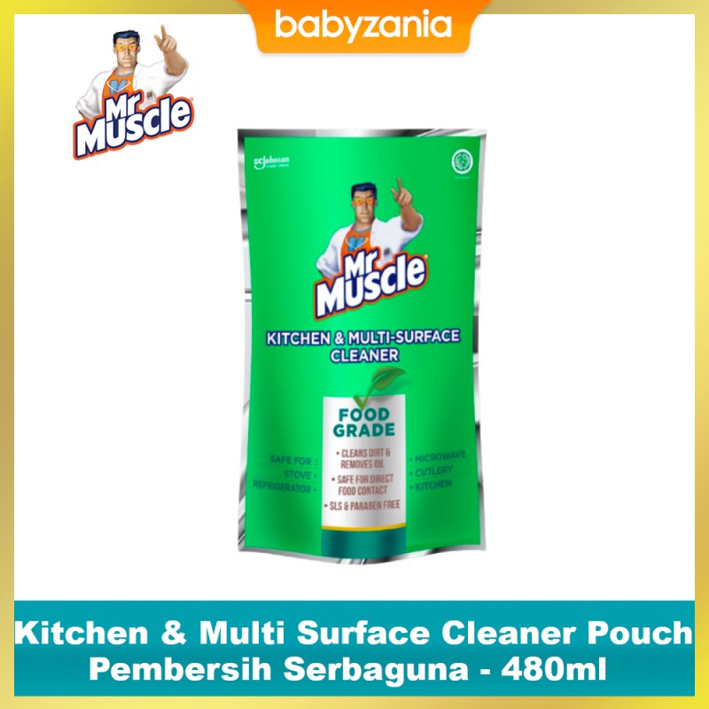 Mr Muscle Kitchen &amp; Multi Surface Cleaner Food Grade Pouch - 480 ml