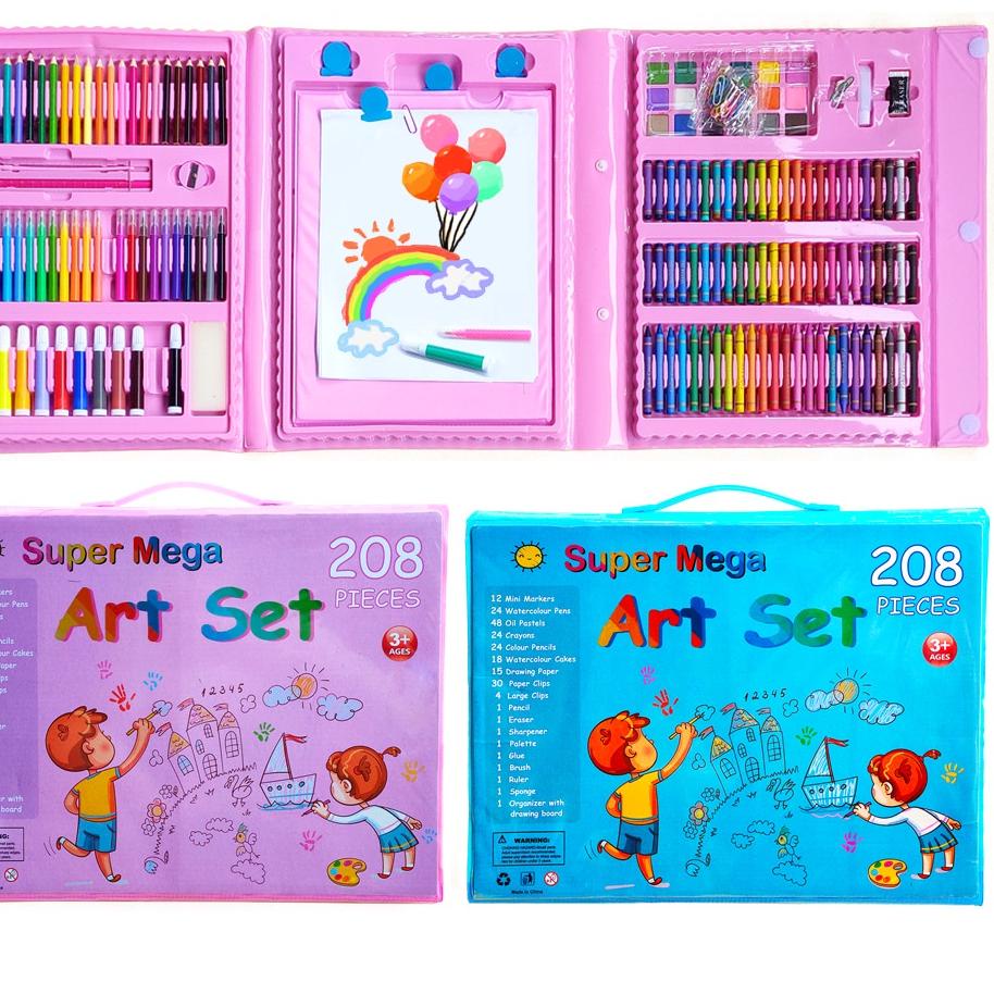 

POPULER Mocababy Crayon Set 208pcs Alat Menggambar Melukis Anak-anak Crayon Cat Air Pensil Crayon Anak Pengasah DFE**