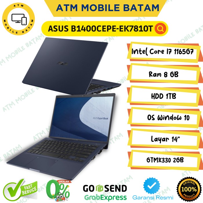 Laptop ASUS EXPERTBOOK B1400CEPE-EK7810T I7-1165G7 8GB 1TB MX330 2GB