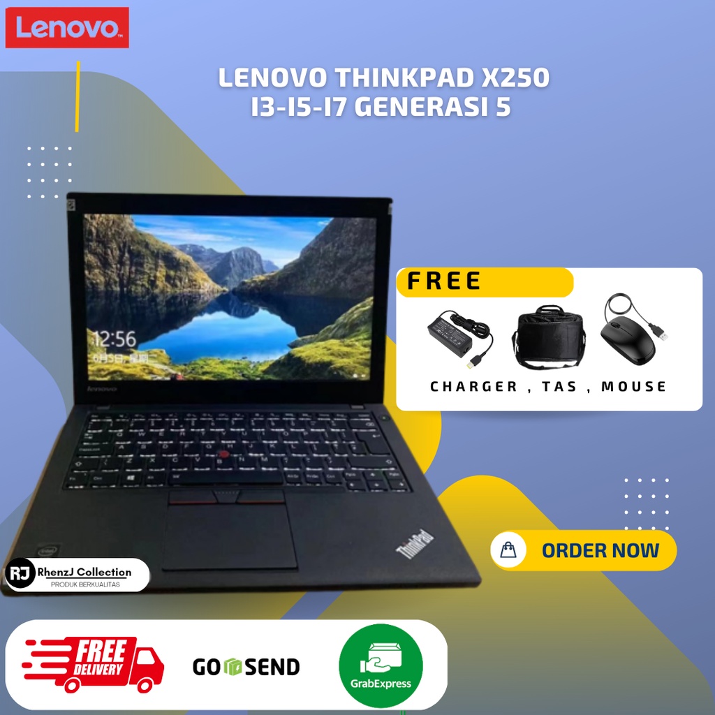 Laptop Lenovo Thinkpad X250 i3-i5-i7 Generasi 5 Second Like New - I5 Generasi 5, RAM 4GB HDD500G