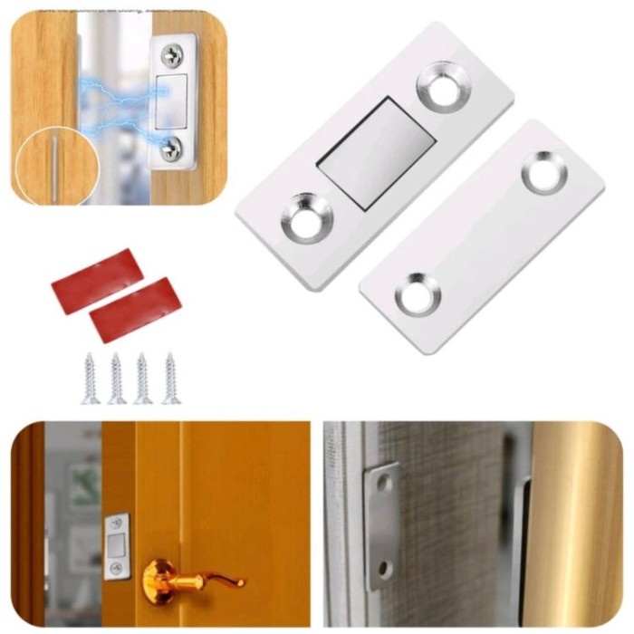 Penahan Pintu Lemari Manget / Penutup Laci Catches Magnetic Cabinet / Magnet Plat Ultra Tipis Penahan / Penutup Pintu / Magnetic Door Closer