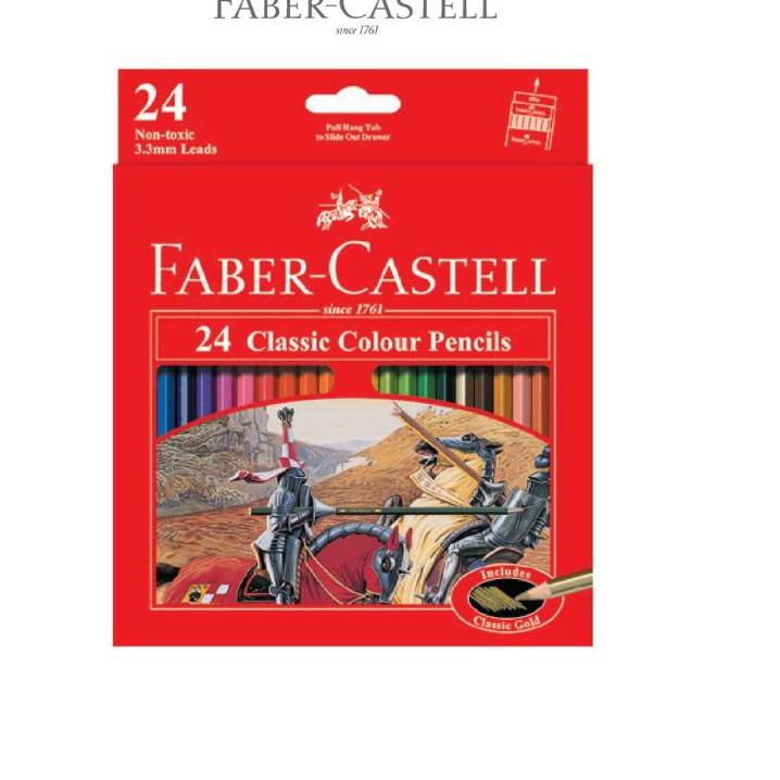 

kodej8J3v Pensil warna Faber Castell 24 warna classic panjang ( 1set/24wrn )