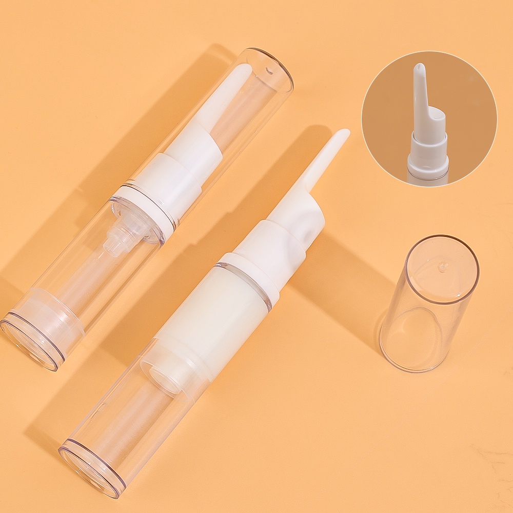 [HOT Sale] 3Pcs Airless Pump Storage Travel Bottle Dispenser Botol Bening Mini Kosmetik Cair Foundation Duckbilled Portable Alat Pengemasan Ulang