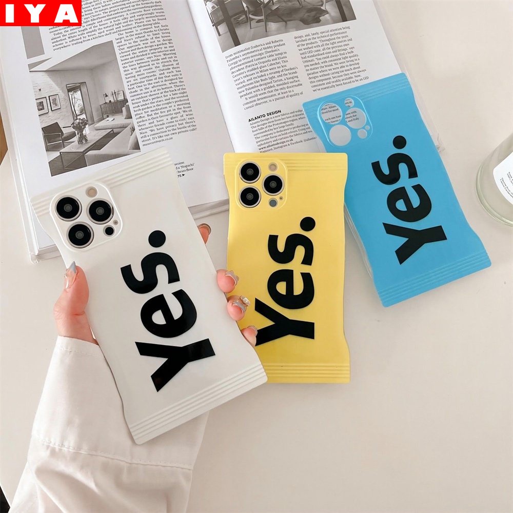 Candy YES Case VIVO Y22 Y16 Y35 Y22 Y01 Y21 Y21T Y33S Y33T Y20 Y20S Y20i Y15S Y15A Y17 Y15 12 Y11 Y19 Y91C Y1S Y95 Y93 Y91 Y50 Y30 Huruf Kreatif Ya TPU Soft Cover