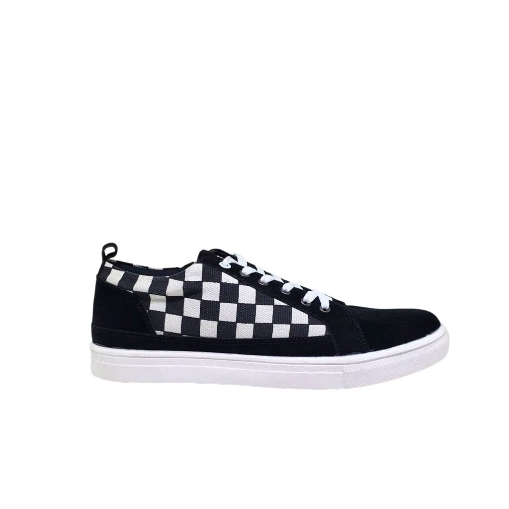 CAVA X ZAGIB SKATE BIG SIZE | Sepatu Pria Chess Catur Vans Hitam / Sneaker Tali Casual Cowok Ukuran Besar 41