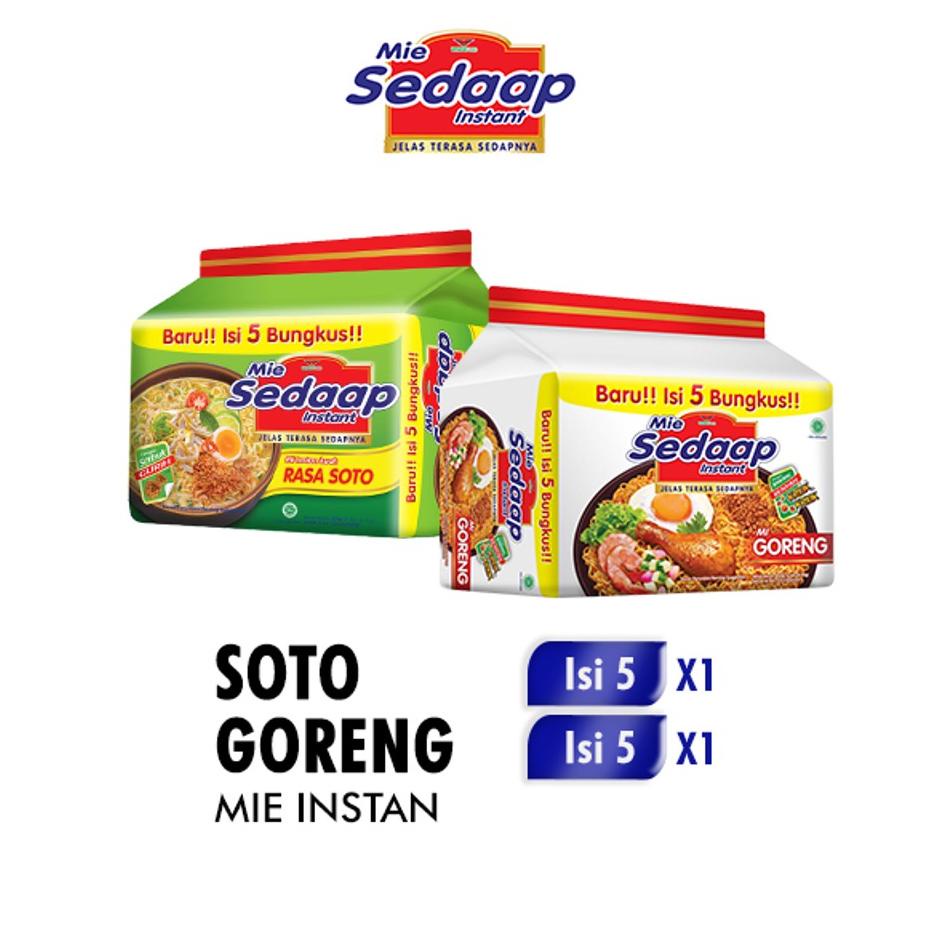 

Di⚡kon !! Mie Sedaap Soto 75 gr isi 5 + Mie Sedaap Goreng 90 gr isi 5