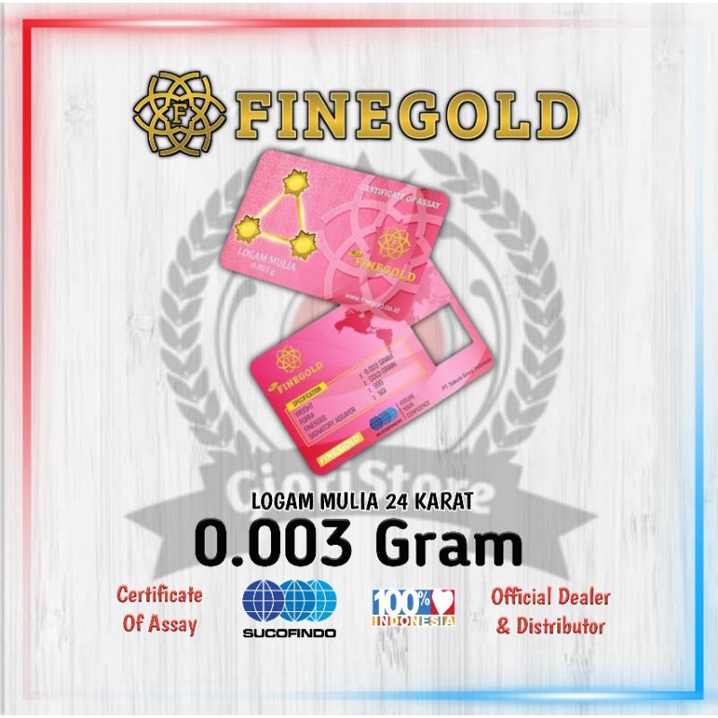 FINEGOLD 0.003 Gram Logam Mulia Emas Mini 24 Karat