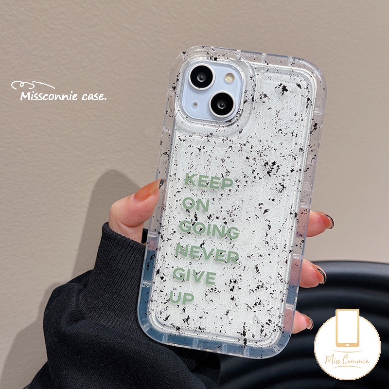 IPHONE Airbag Bening Sederhana Soft Tpu Case Kompatibel Untuk Iphone11 12 14 13 Pro Max7 8 Plus X XR 6s 6 Plus XS Max Art Speckle Motif Tinta Shockproof Back Cover