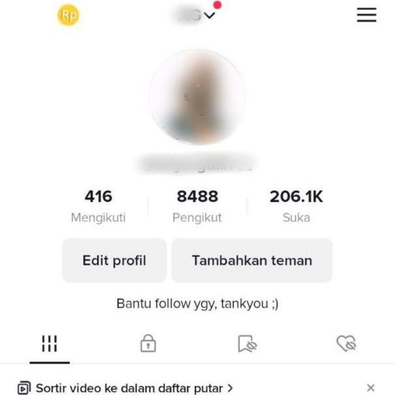 AKUN TIKTOK 8.000 Follower Akun Viral