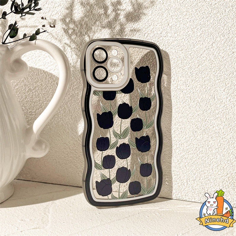 Realme C35 C33 C31 C30 C30s 10 9 Pro+ C21 C21Y C25Y C25 C25s C20 C20A C17 Realme C15 C12 C11 8 8i 7i 5 5i 5s 6i C3 Narzo 50 50i 50A Prime Mewah Keren Tulip Hitam Casing Ponsel Tahan Guncangan Back Cover