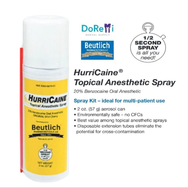 Hurricaine Anastesi Spray / Xylonor Spray 1 Botol isi 50 ml - ED. October 2027.