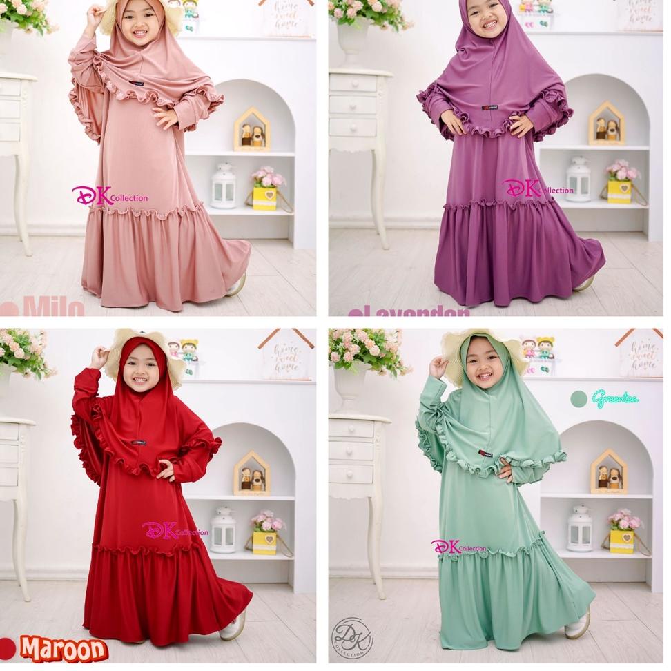 Menarik GAMIS ANAK SHAFEA  KOMPLIT HIJAB  / DRESS ANAK JERSY ORI DK COLLECTION