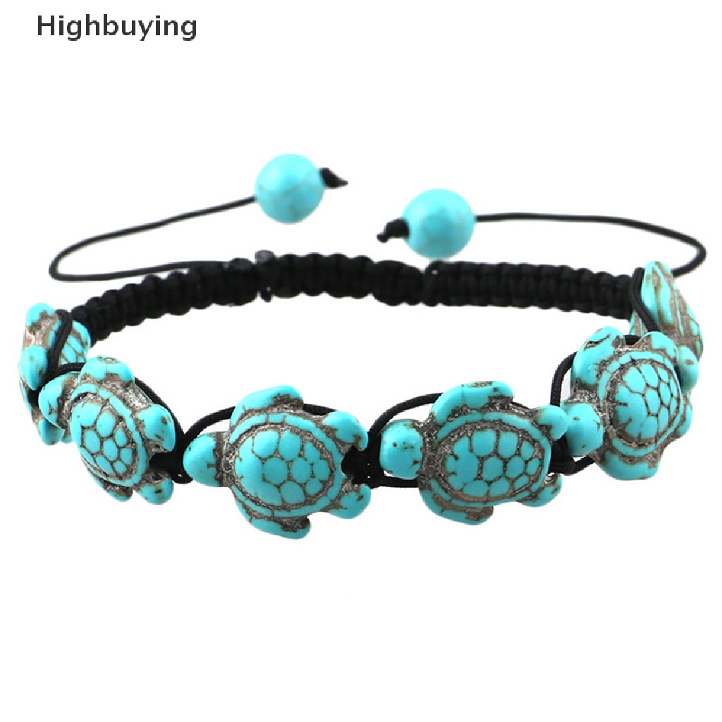 Hbid Vintage Bohemia Bangle Turquoise Turtle Adjustable Braided Rope Gelang Perhiasan Glory