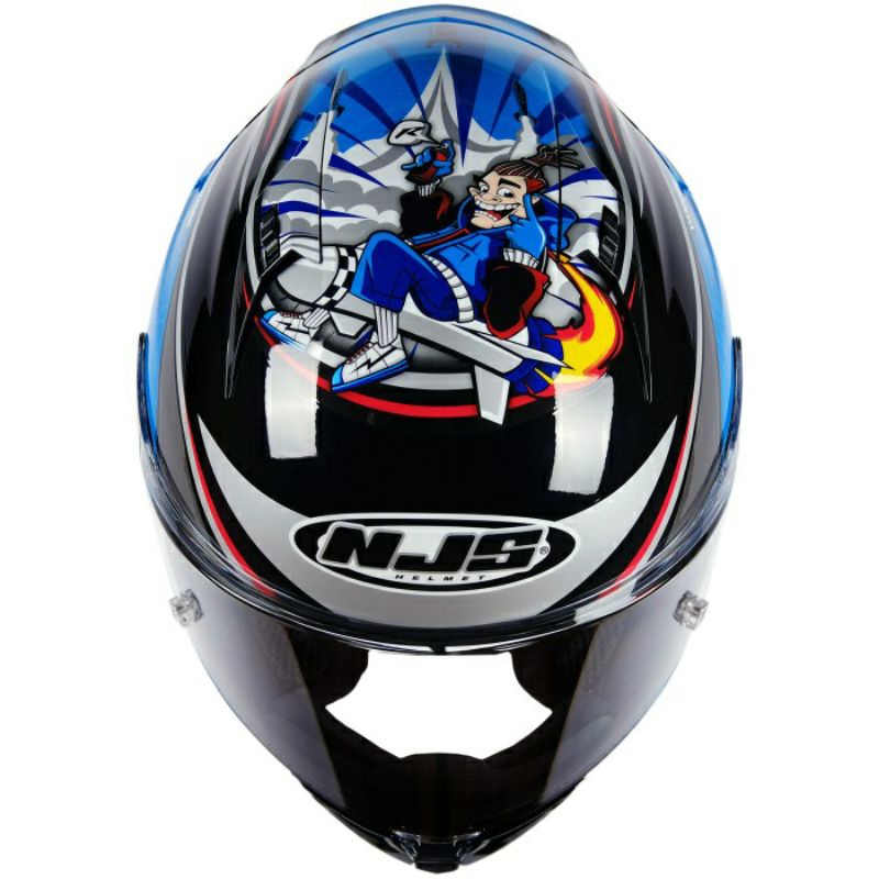 HELM NJS ZX-1R VOYAGER MOTIF BLACK AND GLOSS