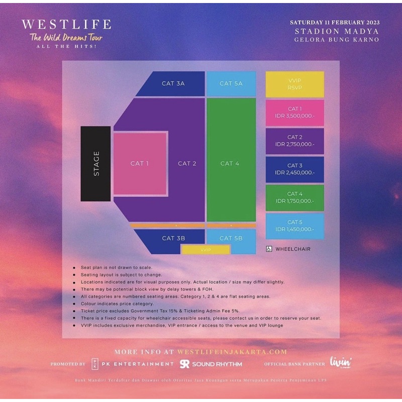 Tiket Konser Westlife Stadion Madya GBK Jakarta