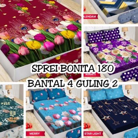 ☏ NEW SPREI BONITA  BANTAL 4 GULING 2 ♚