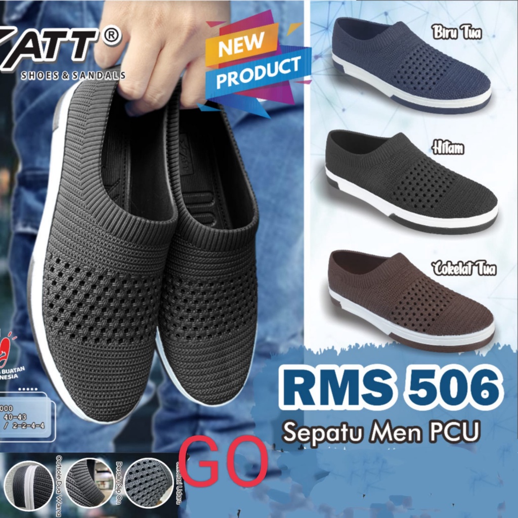 sogo ATT RMS.506  Sepatu Slip On  Anti Air Wanita Karet Sneakers murah keren model Jaring 39-43