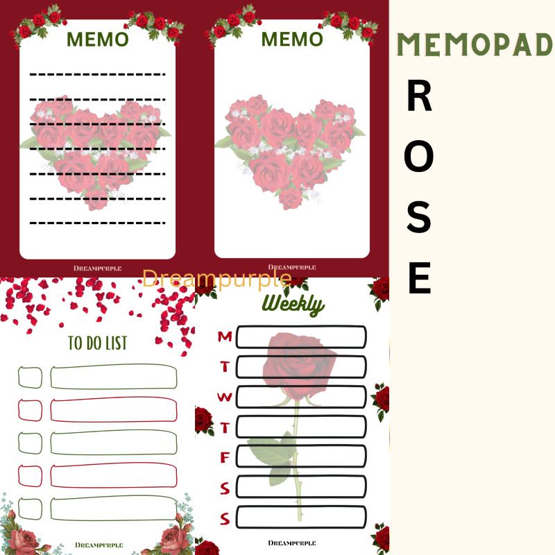 

MEMO PAD Daily Planner Rose