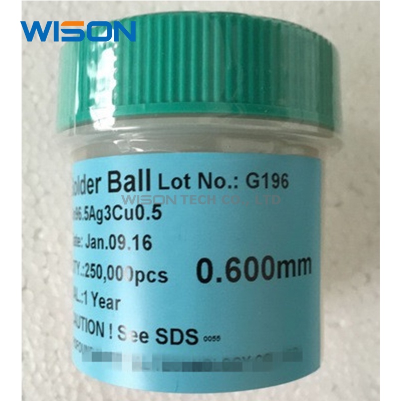 Sac305 BGA Solder Ball 0.2mm 0.25mm 0.3mm 0.35mm 0.4mm 0.45mm 0.5mm 0.889MM 0.55mm 0.6mm 0.65mm 0.76mm Kit Reballing