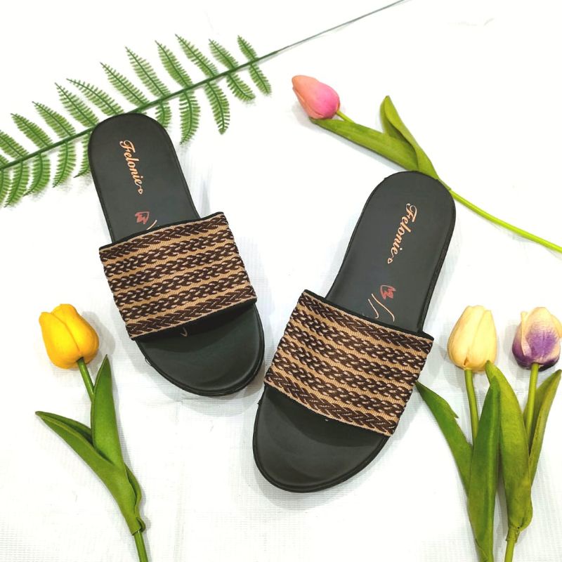 SANDAL WANITA TURKI MURAH FELONIE DHT 02 TRENDY KEREN KEKINIAN TINGGI 5 CM