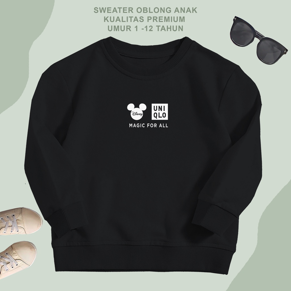 Sweater oblong anak perempuan dan laki laki crewneck