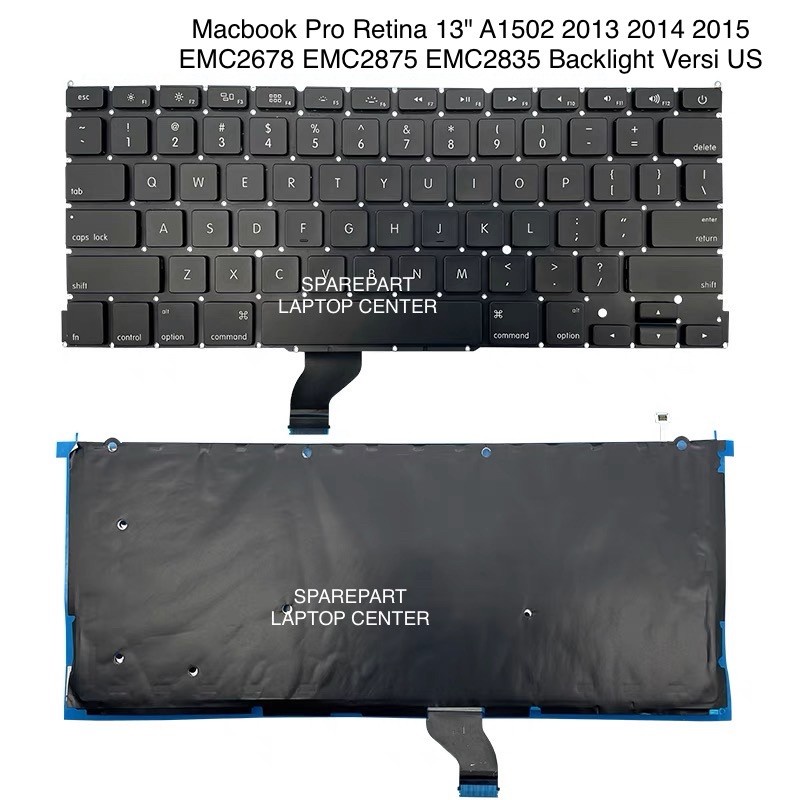 Keyboard MacBook Pro Retina 13” A1502 Late 2013 Early 2015 Backlit US
