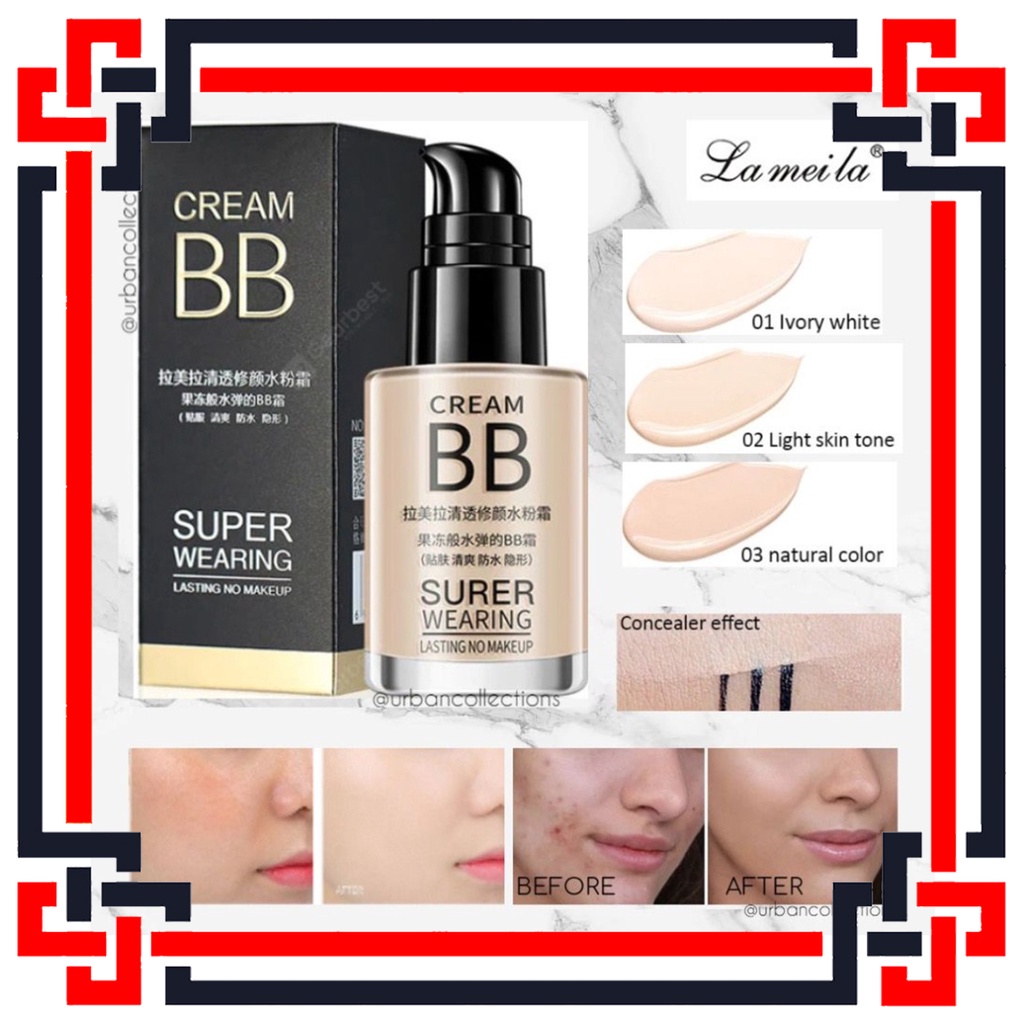 LS LAMEILA BB Cream Super Wearing Foundation Krim Pemutih Wajah Pelembab Wajah ORIGINAL