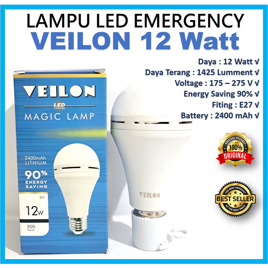 Lampu Led Magic Veilon 12 Watt Emergency