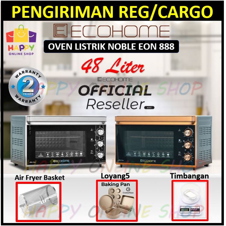 [Reguler/Cargo] ECOHOME Oven Listrik ECOHOME Electric Oven Noble Series EON-888 48 Liter