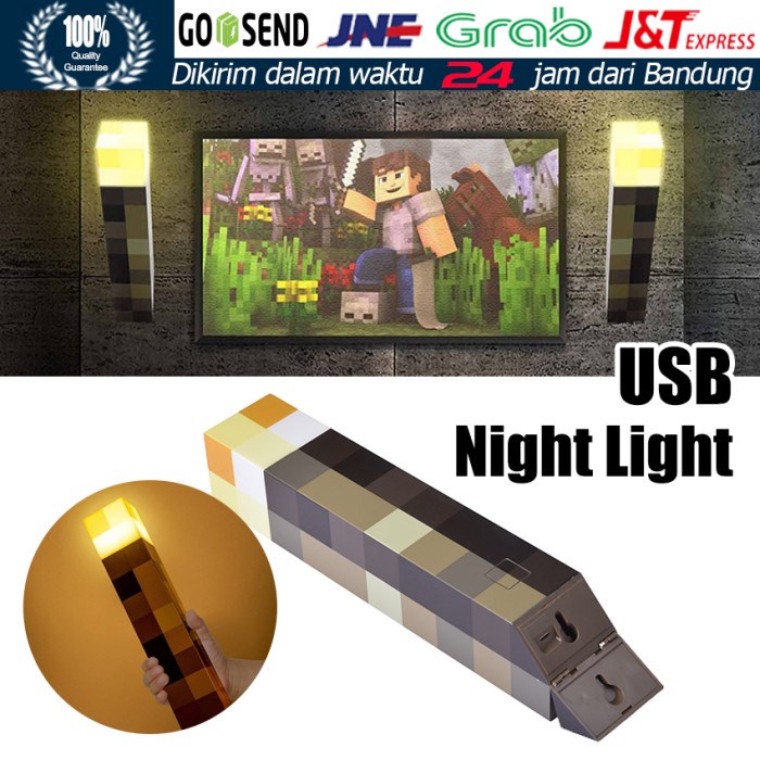 Bloko Light Up Minecraft Torch 28Cm High Brightness Led Minecraft Torch