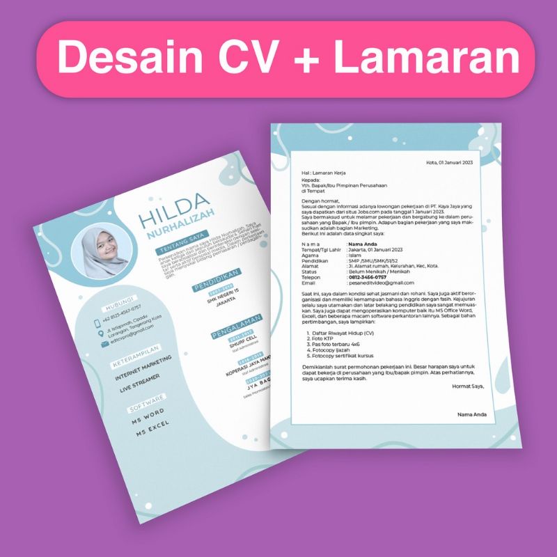 

Jasa Desain CV / Design Curriculum Vitae Profesional+ Surat Lamaran Kerja