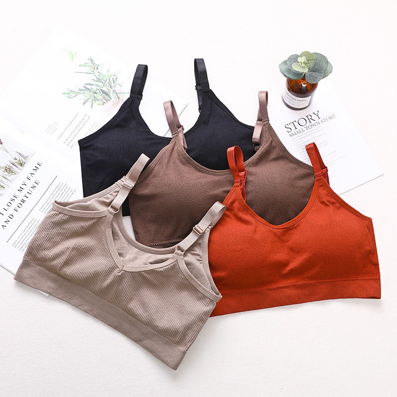 T&amp;Y Bra Wanita Rajut Tanpa Kawat 6715 Bra Model Seamless dengan Tali Strap dan Isi Busa Bergaya Sexy Bra Sport Nyaman Model Jepang Bh wanita