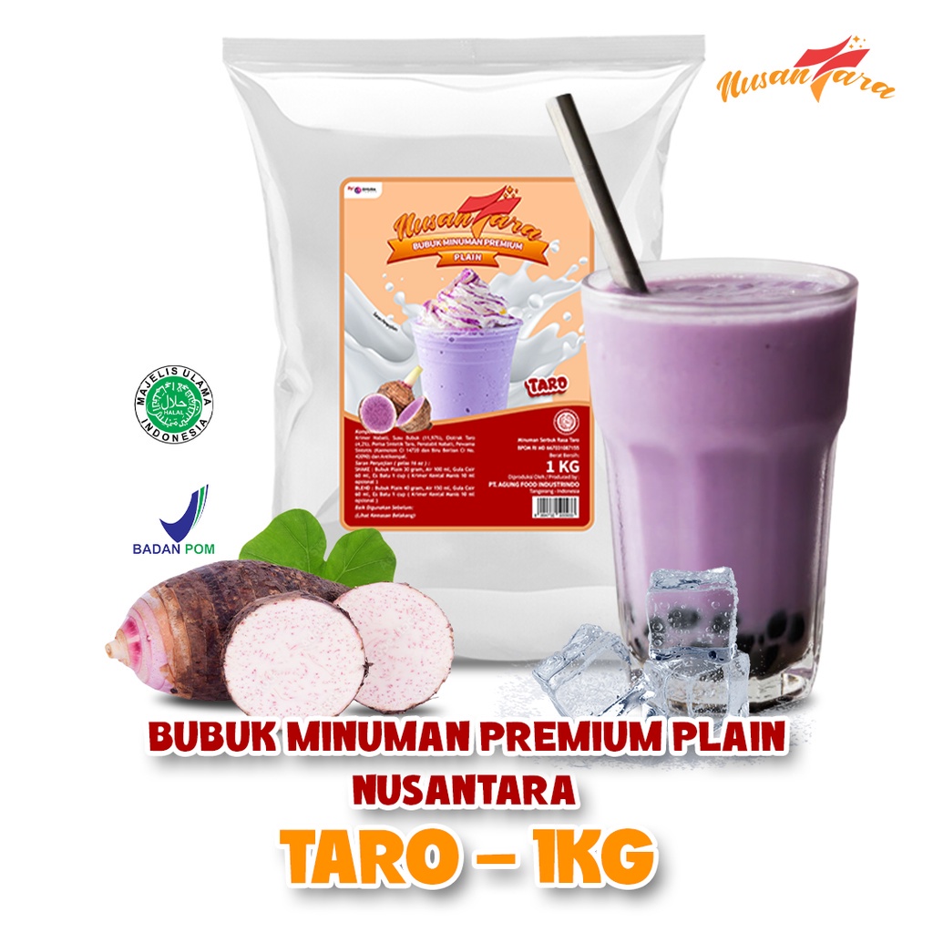 

✨NEW✨ -Bubuk Minuman Premium Plain Horeca Rasa Taro 1 kg Nusantara Powder- 1.1.23