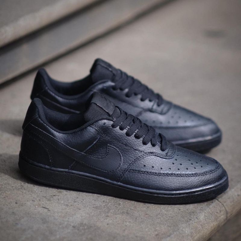 Nike court vision low leather full black