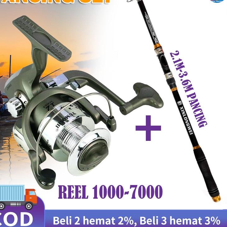 Special Quality set alat pancing lengkap  Joran Laut 35 Kg Panjang 2.1-3.6M and Rel Pancing Power Ha