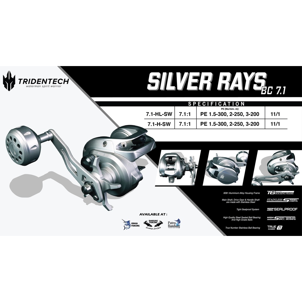 REEL BAITCASTING TRIDENTECH SILVER RAYS BC