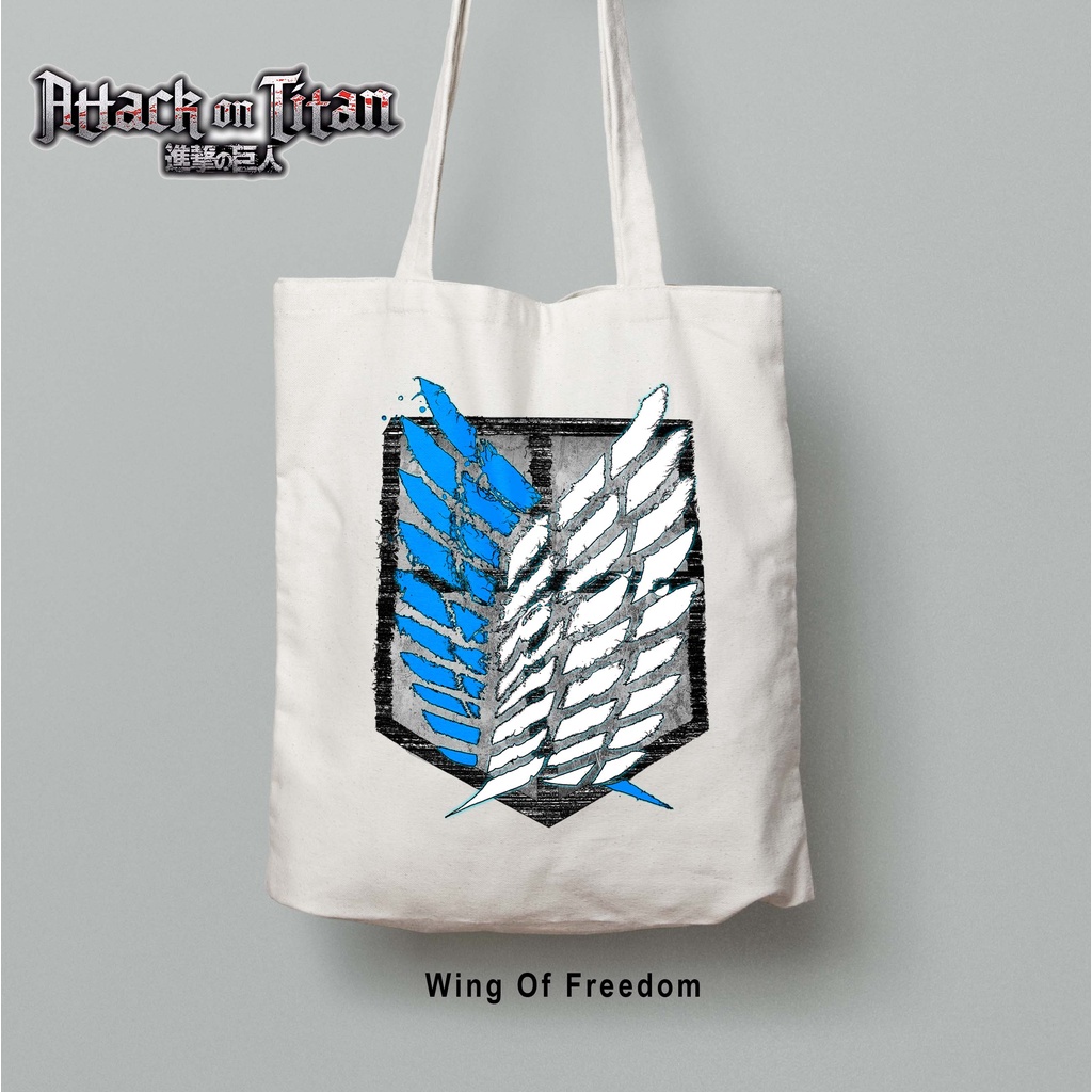 Totebag Anime Attack on Titan Eren Zeke Sasha Levi Titan Shingeki no Kyojin tote bag premium titan corps