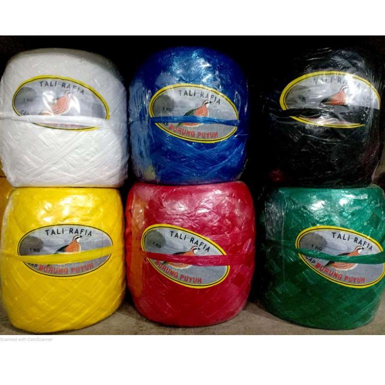 

U93 Tali Rafia Cap Puyuh 1 Kg Warna Warni Merah Biru Hijau Hitam Putih Kuning BELANJA MURMER ⇅